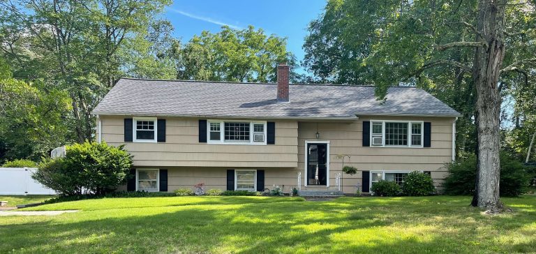 Existing window condition prior to replacement on a South Windsor, CT raised ranch