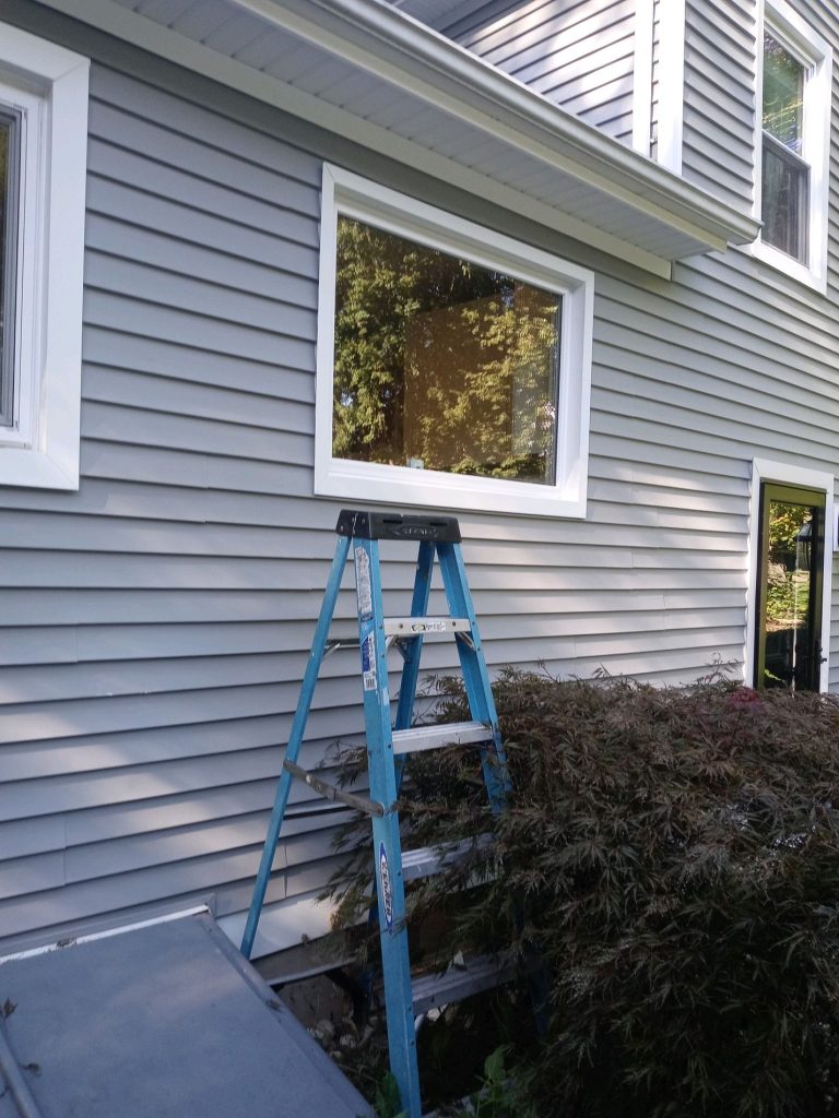 New picture window installed on the second story of a home on Hanover Lane in South Windsor, CT