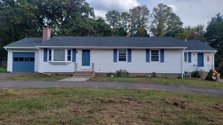 New roof across a ranch home with an attached wing on Hillside Drive in South Windsor, CT