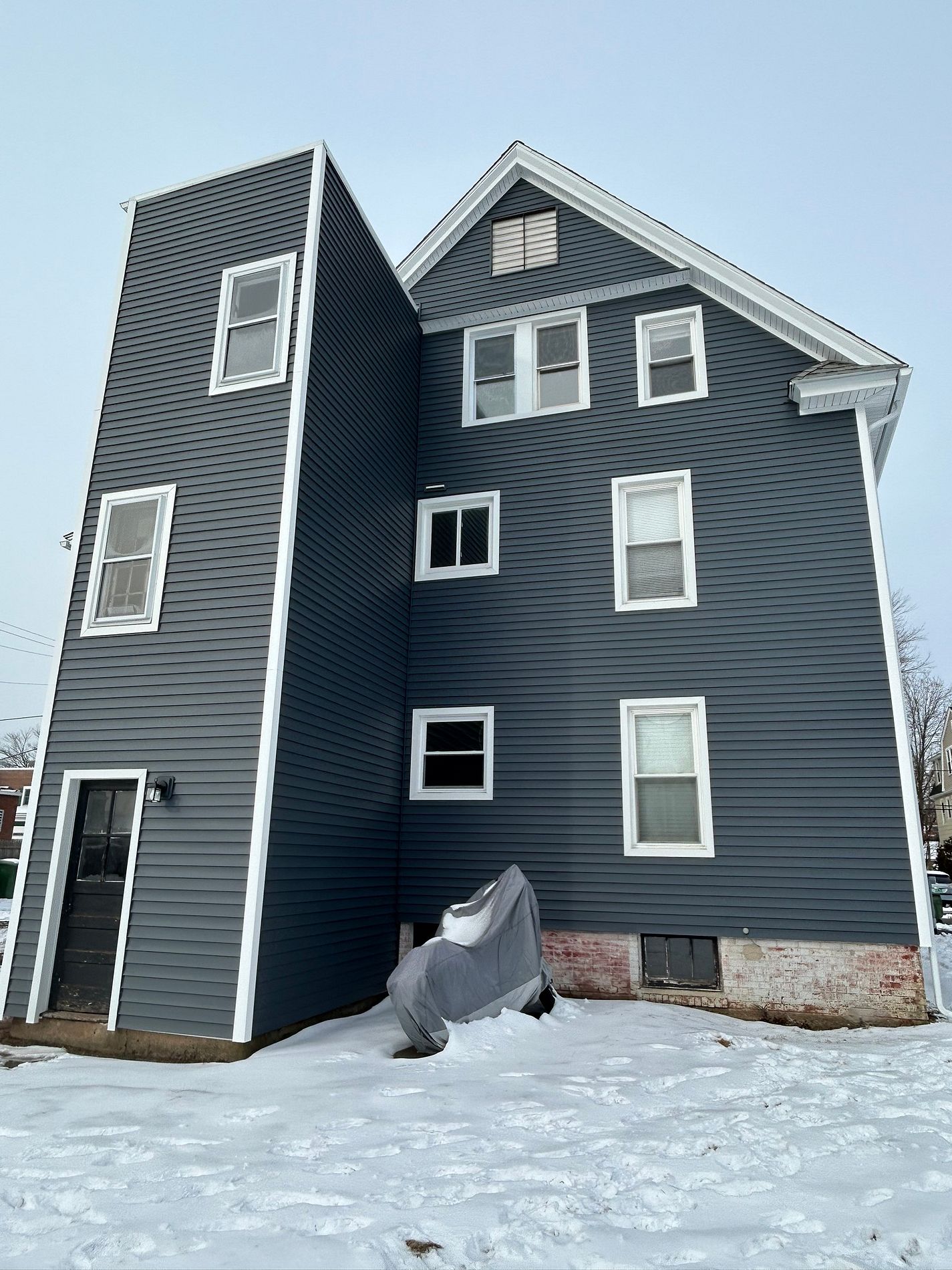 New ProVia double-hung windows installed across three stories on Prospect Street in Windsor, CT